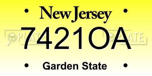 7421OA New Jersey License Plate