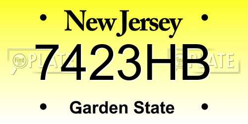 7423HB New Jersey License Plate
