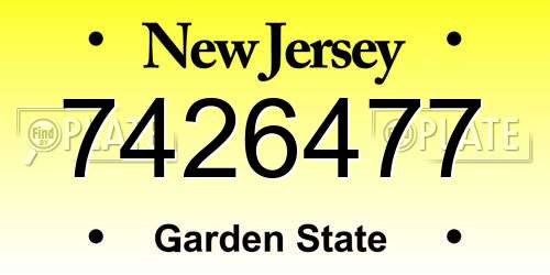 7426477 New Jersey License Plate