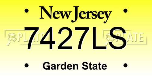 7427LS New Jersey License Plate
