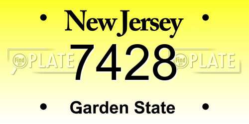 7428 New Jersey License Plate