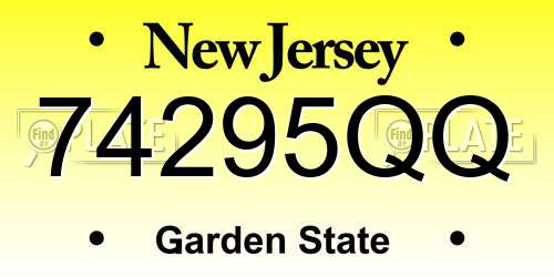 74295QQ New Jersey License Plate