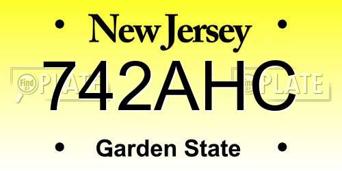 742AHC New Jersey License Plate