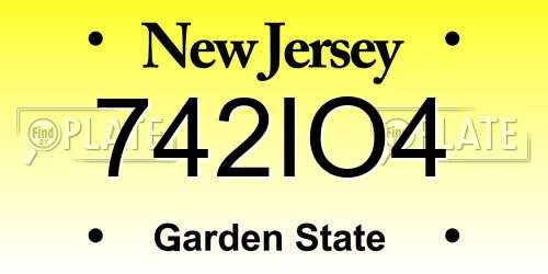 742IO4 New Jersey License Plate