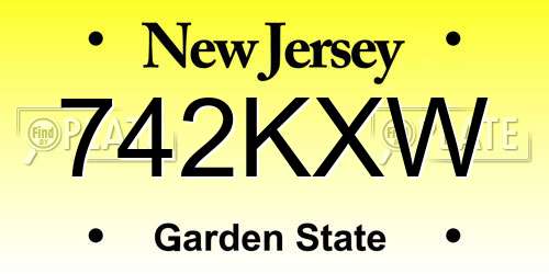 742KXW New Jersey License Plate