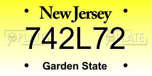 742L72 New Jersey License Plate
