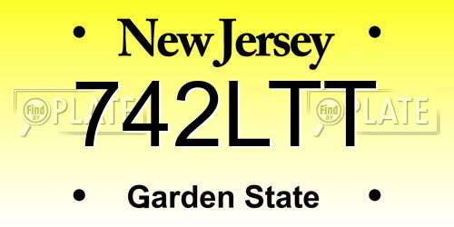 742LTT New Jersey License Plate
