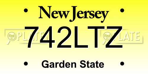 742LTZ New Jersey License Plate