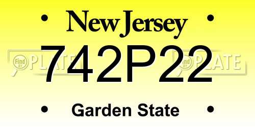 742P22 New Jersey License Plate