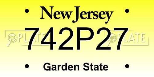 742P27 New Jersey License Plate