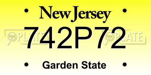 742P72 New Jersey License Plate