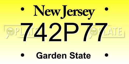 742P77 New Jersey License Plate