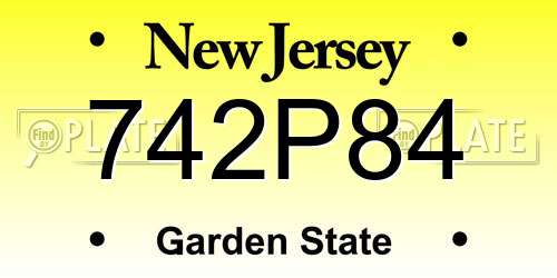 742P84 New Jersey License Plate