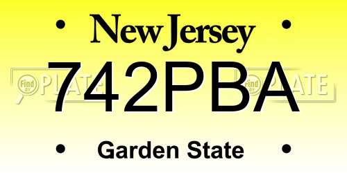 742PBA New Jersey License Plate
