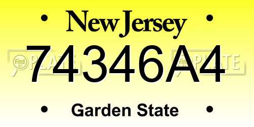 74346A4 New Jersey License Plate