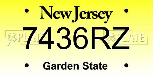 7436RZ New Jersey License Plate
