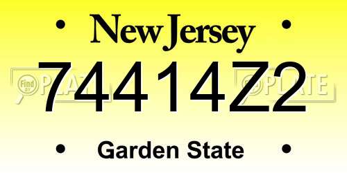74414Z2 New Jersey License Plate