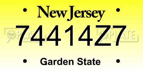 74414Z7 New Jersey License Plate