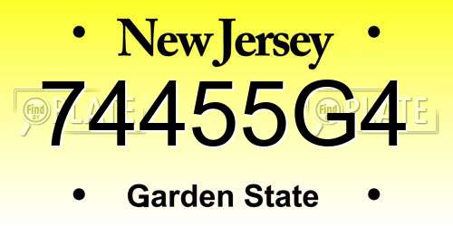 74455G4 New Jersey License Plate
