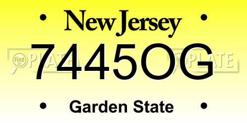 7445OG New Jersey License Plate