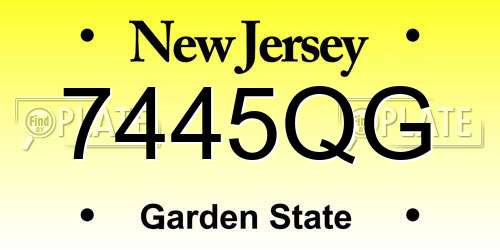 7445QG New Jersey License Plate