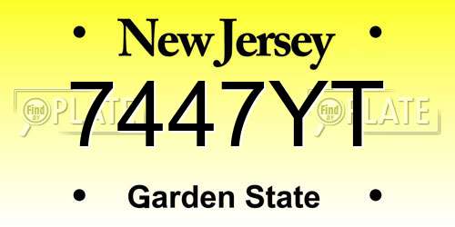 7447YT New Jersey License Plate