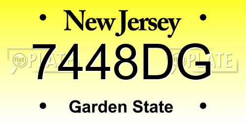 7448DG New Jersey License Plate