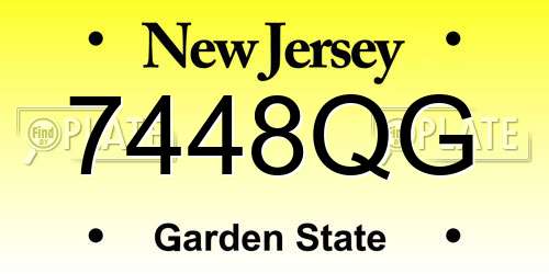 7448QG New Jersey License Plate