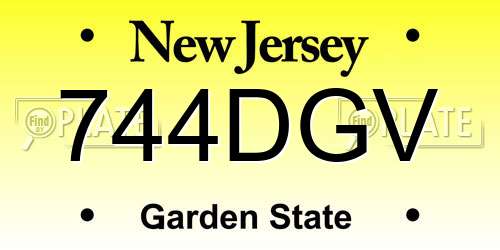 744DGV New Jersey License Plate