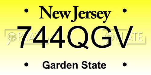 744QGV New Jersey License Plate
