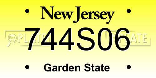 744S06 New Jersey License Plate