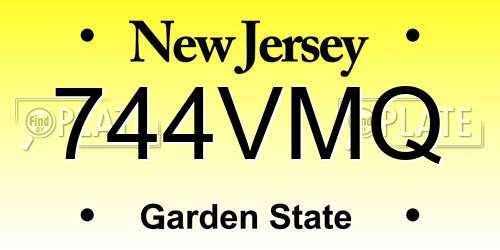 744VMQ New Jersey License Plate