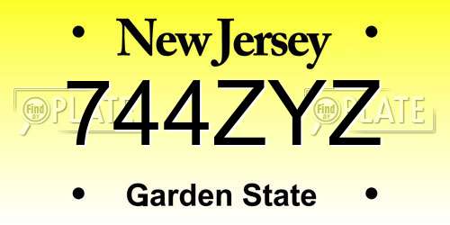 744ZYZ New Jersey License Plate