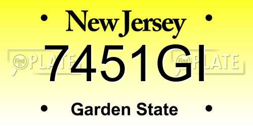 7451GI New Jersey License Plate