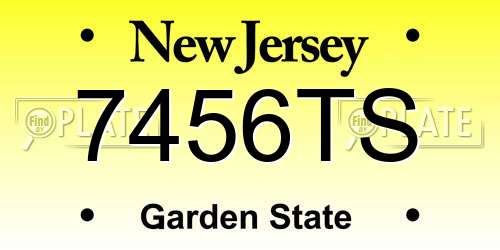 7456TS New Jersey License Plate