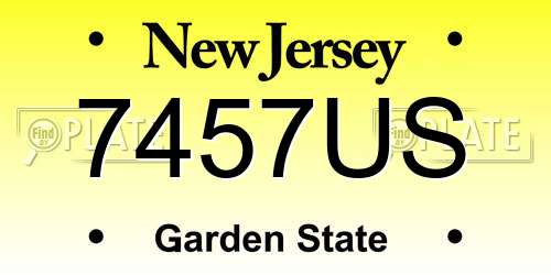 7457US New Jersey License Plate