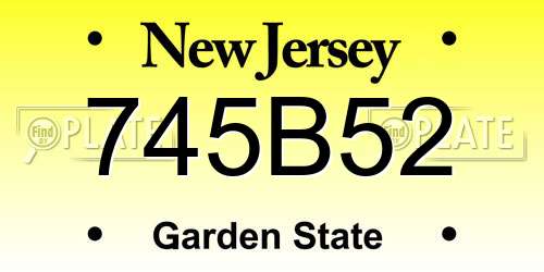 745B52 New Jersey License Plate