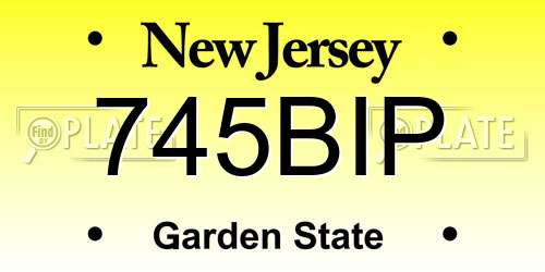 745BIP New Jersey License Plate