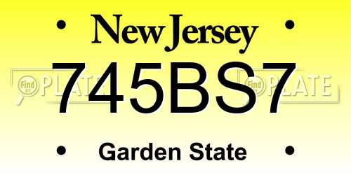 745BS7 New Jersey License Plate