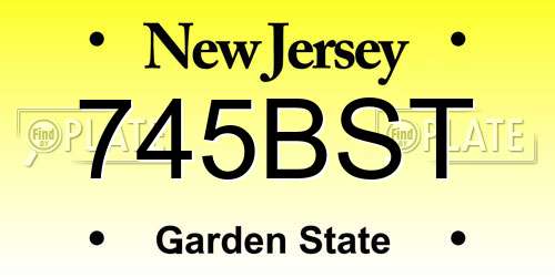 745BST New Jersey License Plate