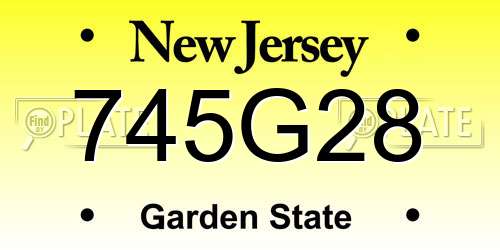 745G28 New Jersey License Plate