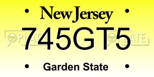 745GT5 New Jersey License Plate