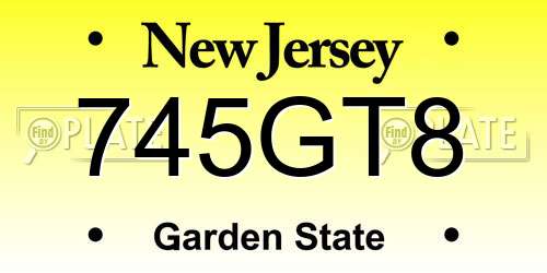 745GT8 New Jersey License Plate