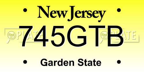 745GTB New Jersey License Plate