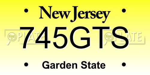 745GTS New Jersey License Plate