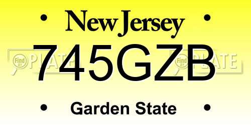 745GZB New Jersey License Plate