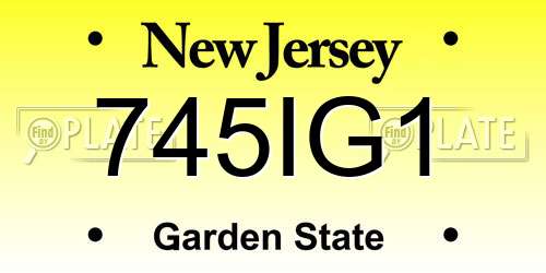745IG1 New Jersey License Plate