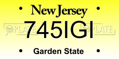 745IGI New Jersey License Plate