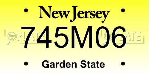 745M06 New Jersey License Plate