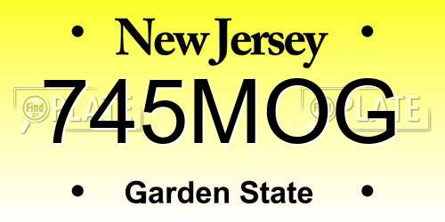 745MOG New Jersey License Plate